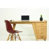 Bureau droit 4 tiroirs design et contemporain MISHA en teck massif (naturel) - image 36184