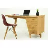 Bureau droit 4 tiroirs design et contemporain MISHA en teck massif (naturel) - image 36186