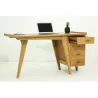 Bureau droit 4 tiroirs design et contemporain MISHA en teck massif (naturel) - image 36187