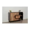 Buffet row 2 doors 3 drawers industrial 140 cm BENOIT massive teak recycled and metal to associate with Industrial Sideboard Buf