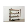 Industrial library 160 cm NOAH massive teak recycled and metal shelf - image 36250