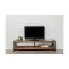 Low TV 2 industrial trays 160 cm NOAH massive teak recycled and metal stand - image 36256