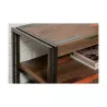 Low TV 2 industrial trays 200 cm NOAH massive teak recycled and metal stand - image 36266