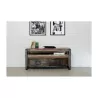 Furniture 2 drawers 1 low TV niche 110 cm NOAH massive teak recycled industrial and metal - image 36267