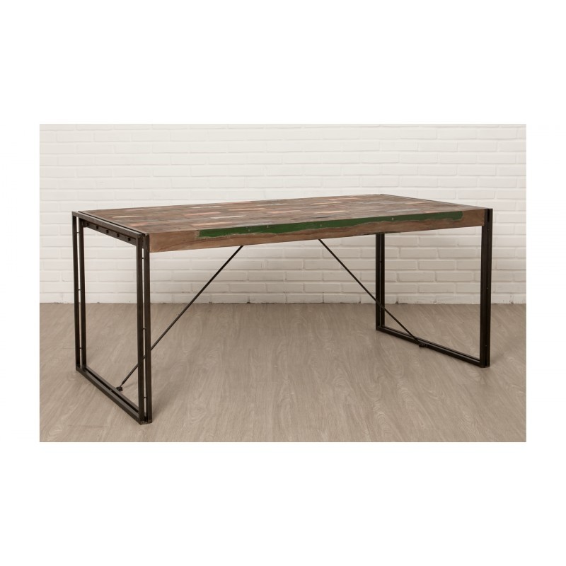 Tabelle Jahrgang NOAH aus massivem, recyceltem Teakholz und Metall (180x90x78cm) - image 36292