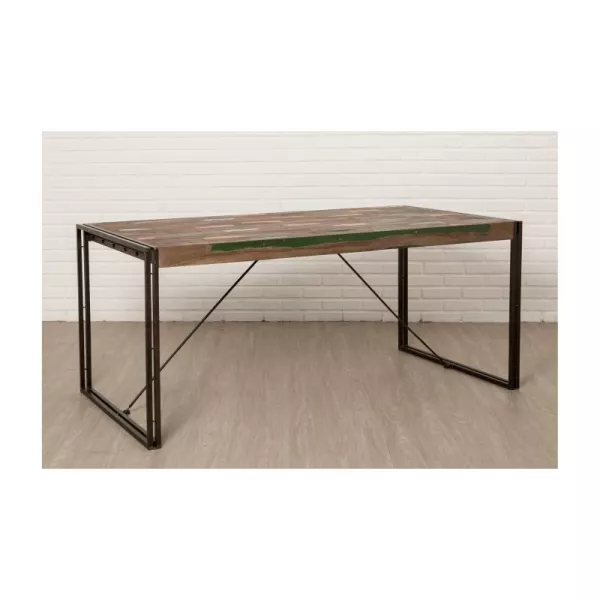 Table vintage NOAH in solid recycled teak and metal (180x90x78cm) - image 36292