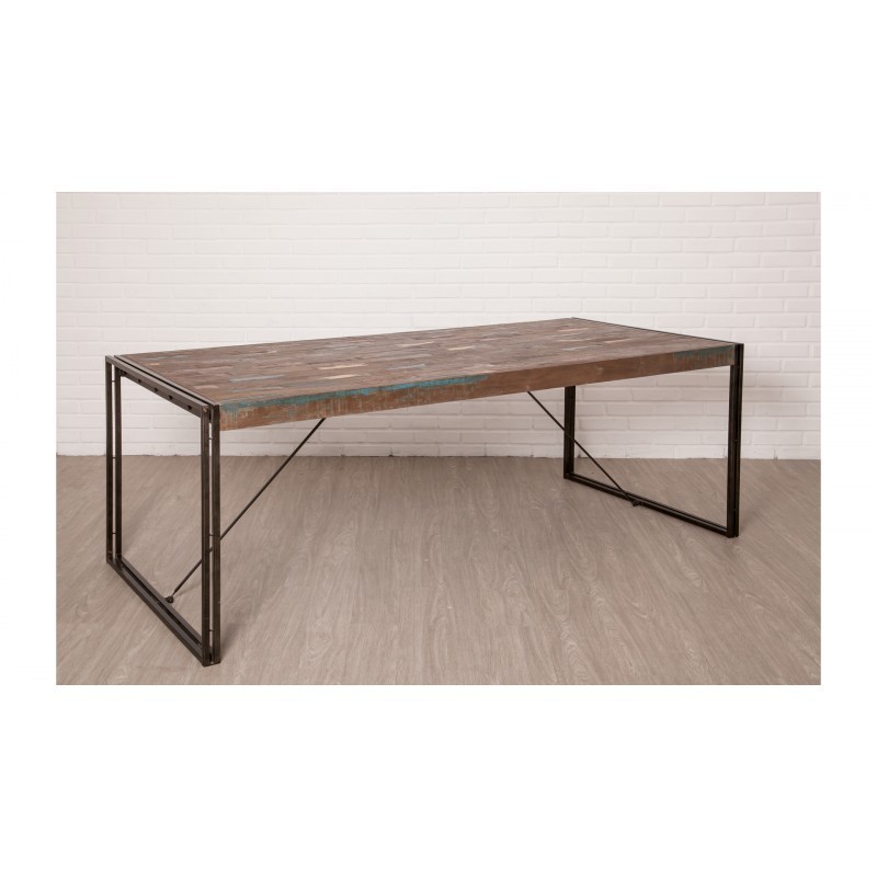 Table vintage NOAH in solid recycled teak and metal (220x100x78cm) - image 36297