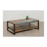 Tisch niedrig Doppel Tabletts rechteckig Vintage NOAH massiven Teak recycelt und Metall (120x60x40cm) - image 36303