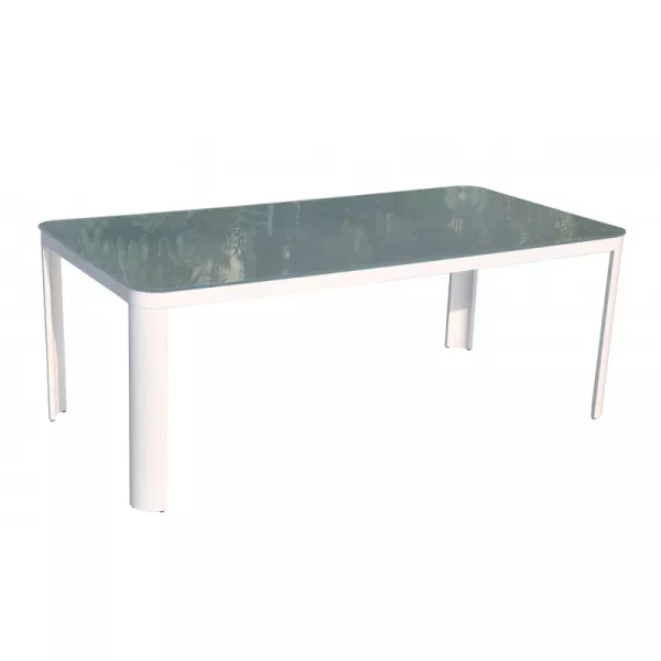 Table à manger et 8 chaises de jardin TASHA en textilène et aluminium (gris clair) - image 36426