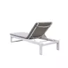 Sunbathing sunbed 4 positions STAS in textilene and aluminium (white, taupe) to associate with Stackable Garden Armchair to Save