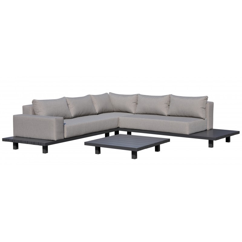 Garden furniture 6 seater LUBIN aluminium (anthracite grey, cushions mole) - image 36555