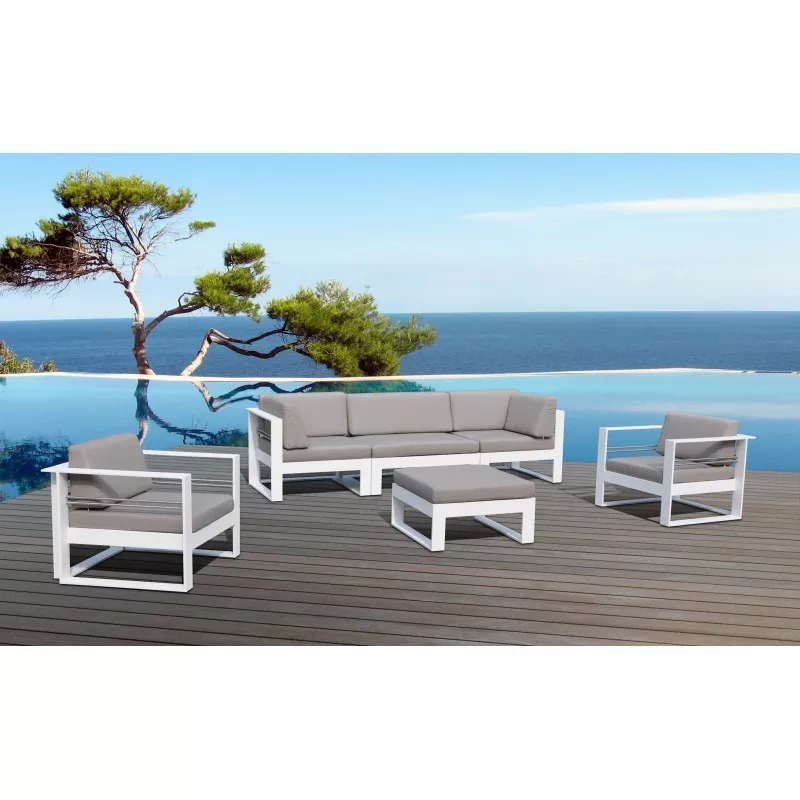 Garden furniture 5 places SVELA fabric and aluminum (mole) - image 36617