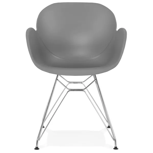 Design chair industrial style TOM polypropylene foot chromed metal (light gray) - image 36960