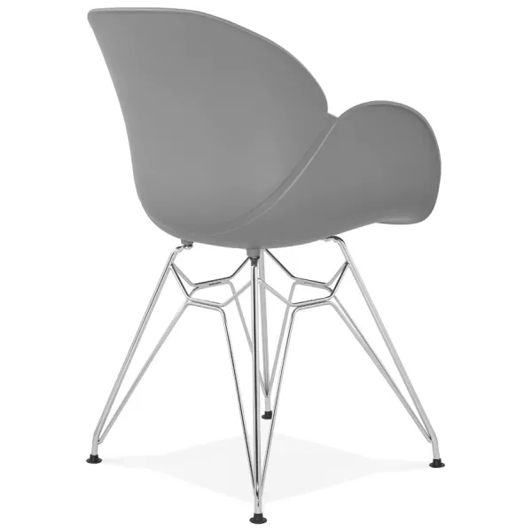 Design chair industrial style TOM polypropylene foot chromed metal (light gray) - image 36962