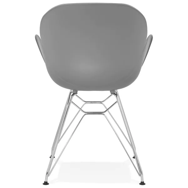 Design chair industrial style TOM polypropylene foot chromed metal (light gray) - image 36963