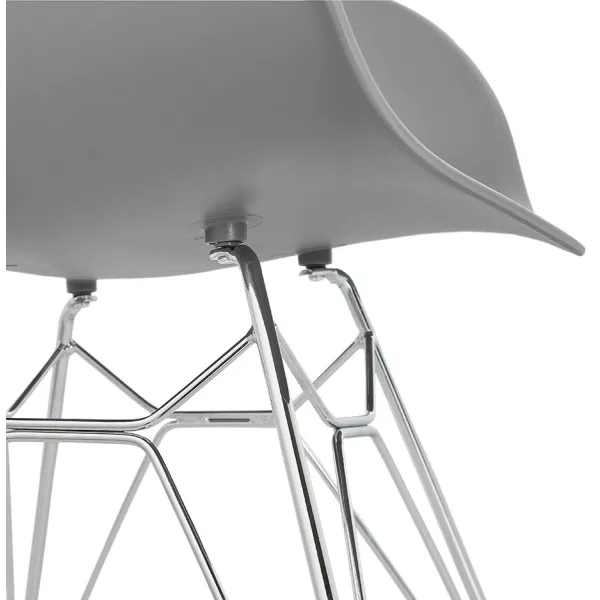 Design chair industrial style TOM polypropylene foot chromed metal (light gray) - image 36967