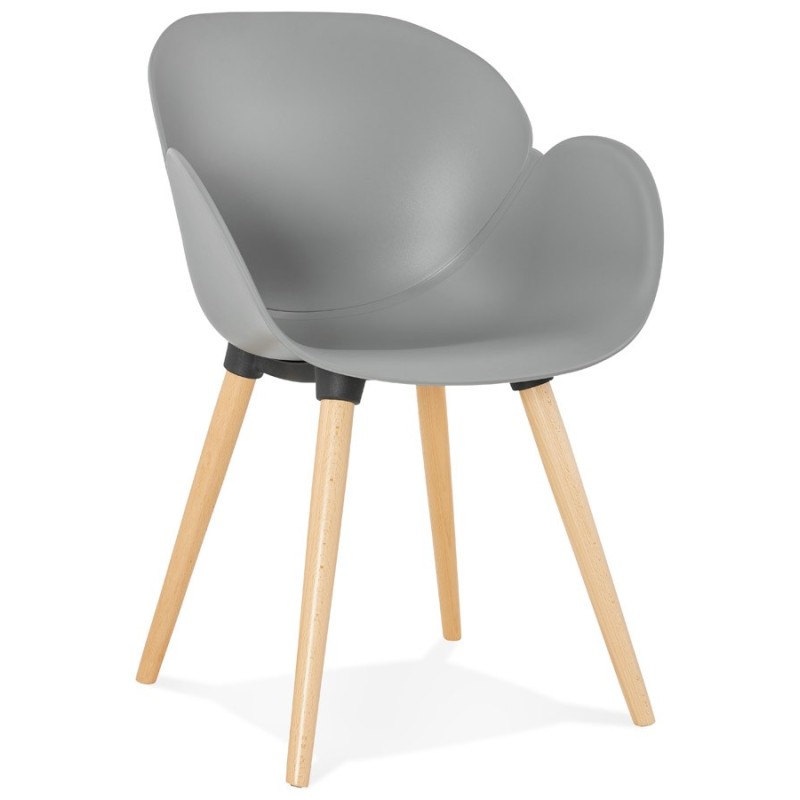 Design chair style Scandinavian LENA polypropylene (light gray) - image 36997