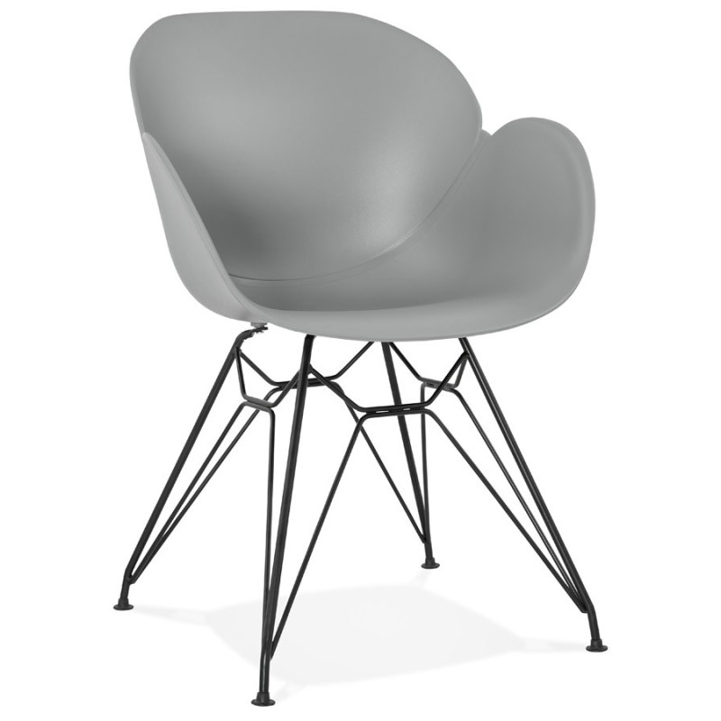 Design chair industrial style TOM polypropylene foot black metal (light gray) - image 37010