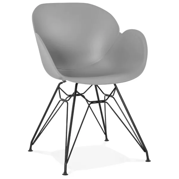 Design chair industrial style TOM polypropylene foot black metal (light gray) - image 37010