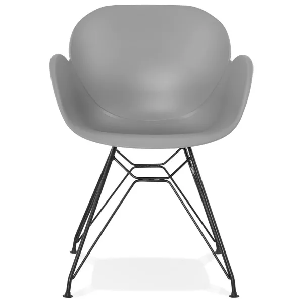 Design chair industrial style TOM polypropylene foot black metal (light gray) - image 37011