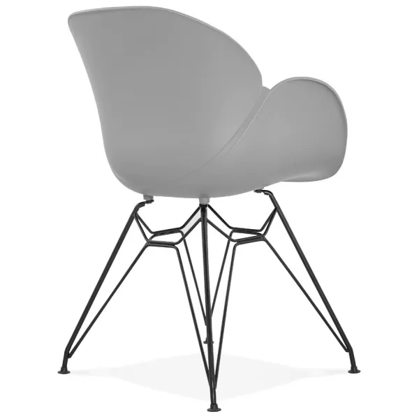 Design chair industrial style TOM polypropylene foot black metal (light gray) - image 37013