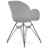 Design chair industrial style TOM polypropylene foot black metal (light gray) - image 37013