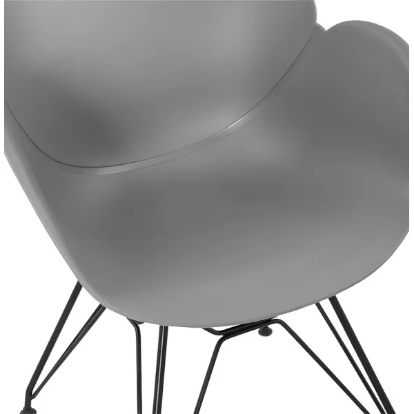 Design chair industrial style TOM polypropylene foot black metal (light gray) - image 37015