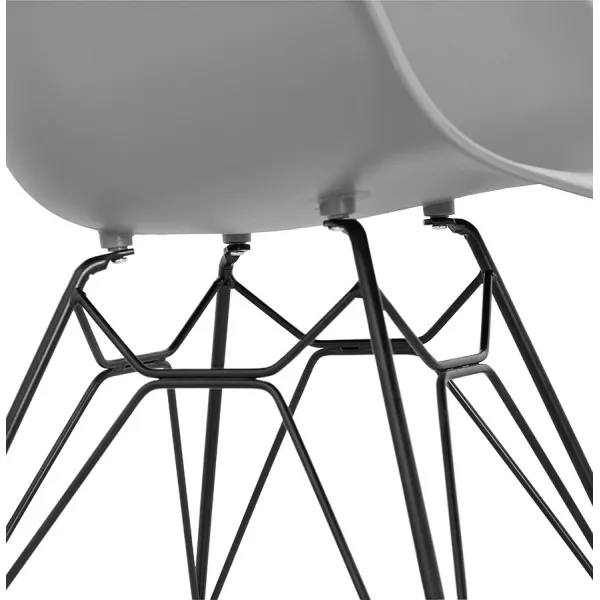 Design chair industrial style TOM polypropylene foot black metal (light gray) - image 37017