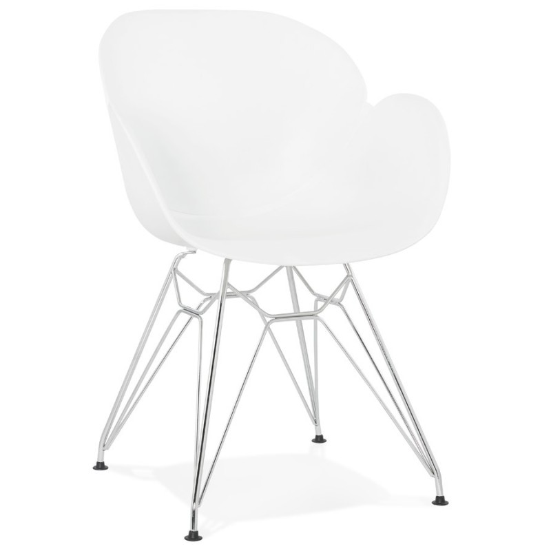 Design chair industrial style TOM polypropylene foot chromed metal (white) to associate with Practical And Robust Folding Chairs