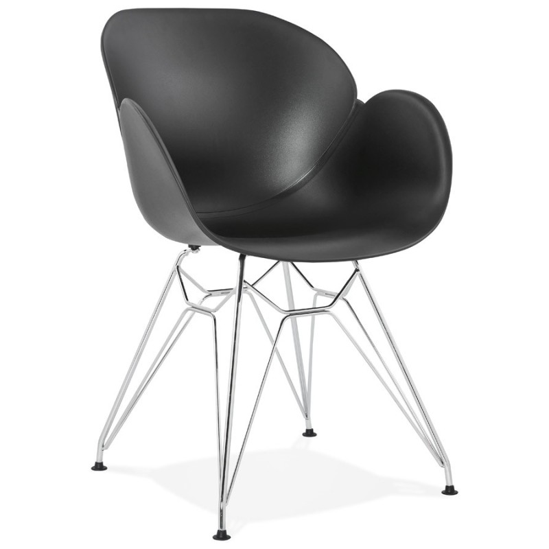 Design chair industrial style TOM polypropylene foot chromed metal (black) - image 37036