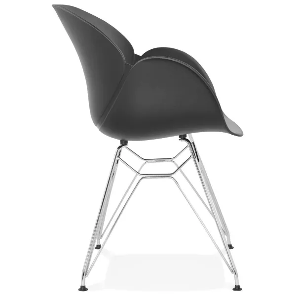 Design chair industrial style TOM polypropylene foot chromed metal (black) - image 37038