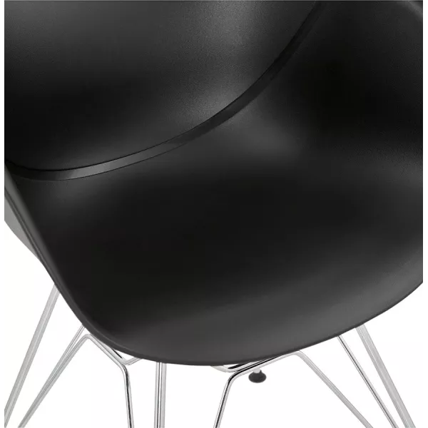 Design chair industrial style TOM polypropylene foot chromed metal (black) - image 37041