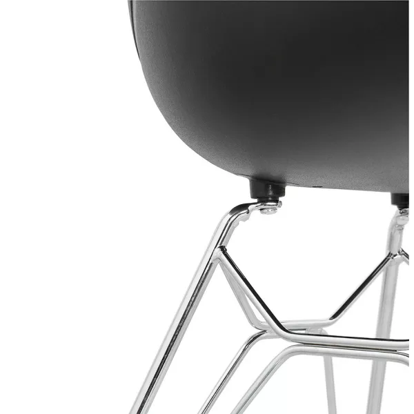 Design chair industrial style TOM polypropylene foot chromed metal (black) - image 37046