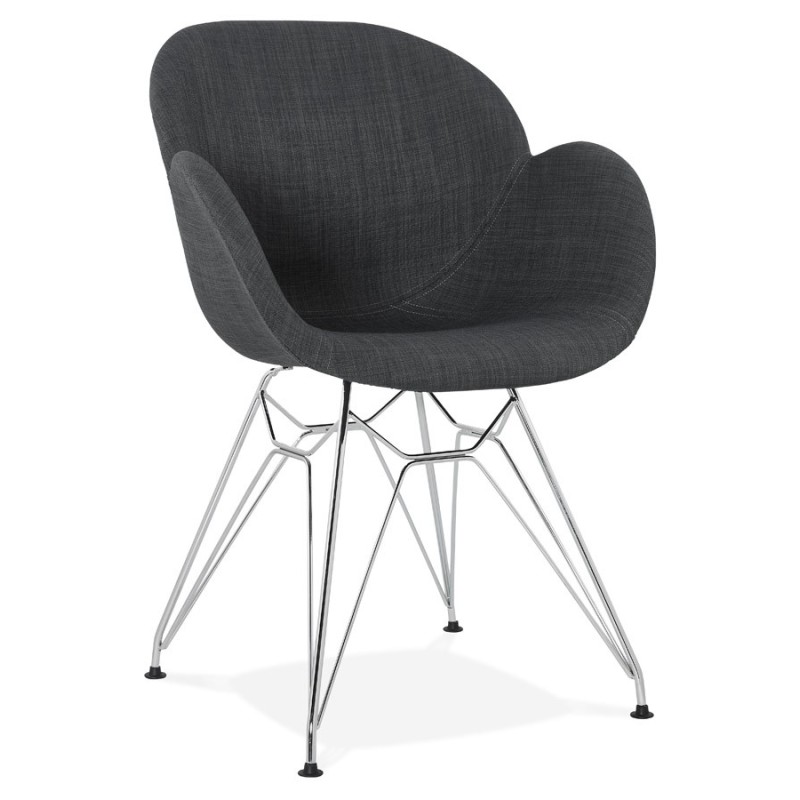 Design chair industrial style TOM fabric foot chromed metal (dark gray) - image 37050