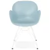 Silla de diseño y moderno TOM polipropileno blanco con base metálica (cielo azul) - image 37077