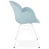 Silla de diseño y moderno TOM polipropileno blanco con base metálica (cielo azul) - image 37078