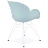 Silla de diseño y moderno TOM polipropileno blanco con base metálica (cielo azul) - image 37079