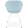 Silla de diseño y moderno TOM polipropileno blanco con base metálica (cielo azul) - image 37080