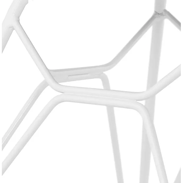 Chaise design et moderne TOM en tissu pied métal blanc (gris foncé) - image 37137