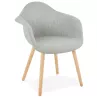 Scandinavian design chair with armrests Ophelia in fabric (light gray) to associate with Functional and stylish kitchen chairs