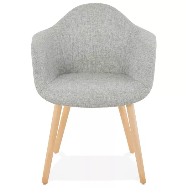 Scandinavian design chair with armrests Ophelia in fabric (light gray) to associate with Functional and stylish kitchen chairs