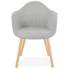 Scandinavian design chair with armrests Ophelia in fabric (light gray) to associate with Functional and stylish kitchen chairs