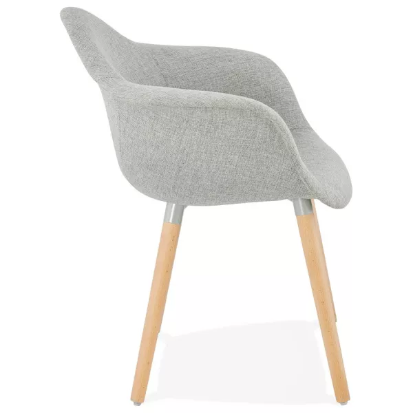 Scandinavian design chair with armrests Ophelia in fabric (light gray) to associate with Scandinavian Chairs With a Clean Design