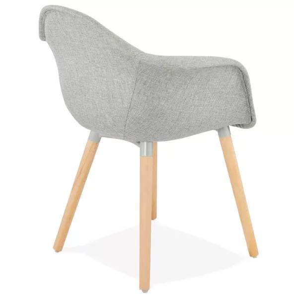 Scandinavian design chair with armrests Ophelia in fabric (light gray) to associate with Weatherproof Garden Chairs