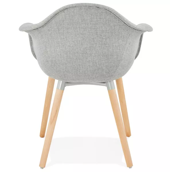 Scandinavian design chair with armrests Ophelia in fabric (light gray) to associate with Designer Chairs For Dining Room