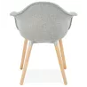 Scandinavian design chair with armrests Ophelia in fabric (light gray) to associate with Designer Chairs For Dining Room