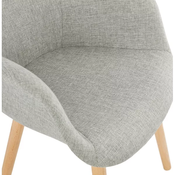 Scandinavian design chair with armrests Ophelia in fabric (light gray) to associate with Weatherproof Garden Chairs