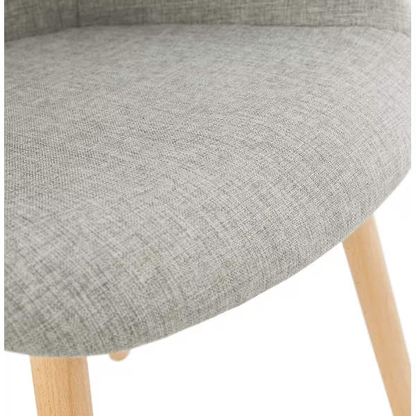 Scandinavian design chair with armrests Ophelia in fabric (light gray) to associate with Chairs With Armrests For More Comfort