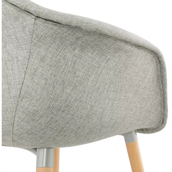 Scandinavian design chair with armrests Ophelia in fabric (light gray) to associate with Vintage Chairs For A Retro Touch