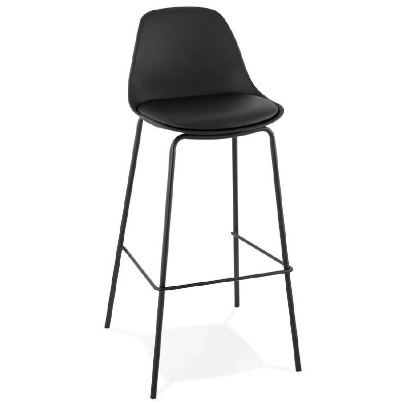 Industrial bar taburete silla OCEANE (negro) asociarse con Taburetes de cuero contemporáneos